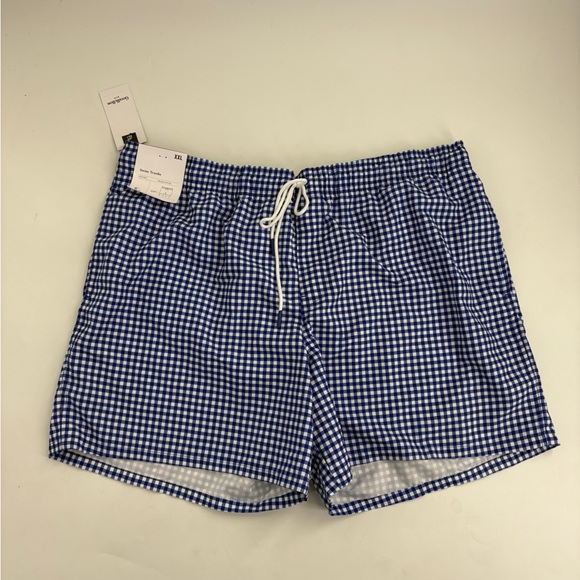 Goodfellow & Co Blue Checkered Swim Trunks - Picture 2 of 7